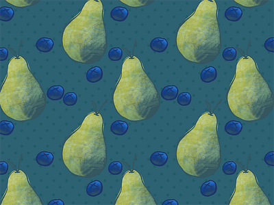 Pear Pattern blueberry digital illustration fruit illustation pattern pear