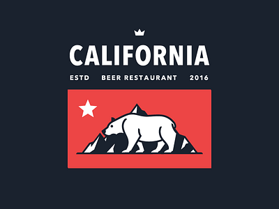 California Beer Restaurant bear beer california crown logo mark mountain poland restaurant star warsaw