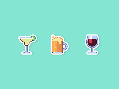 Drinks beer cocktail icon lime margarita sticker wine