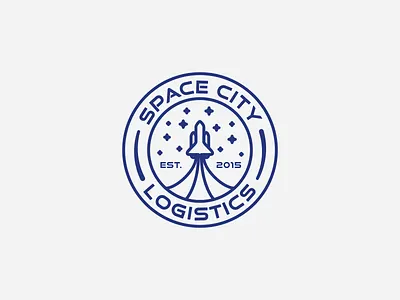Space City Logistics city logistics logo rocket space stars