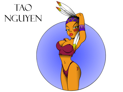 Tao Nguyen's Indian Girl Color Drawing 1 animation cartoon characterdesign conceptart girl illustration indian photoshop pochahontas sketchdrawing taonguyen tigerlilly