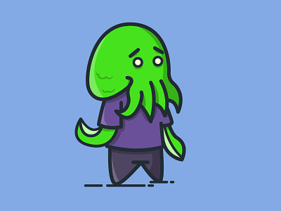 A Cthulhu adobe blue blue ion cthulhu green illustration illustrator lovecraft