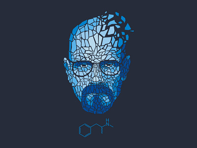 Crystal Heisenberg breaking bad crystal meth design fanart heisenberg low poly lowpoly tee design tv walter white