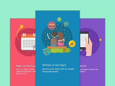 Horoscope App Intro Screens intro screens material design vector