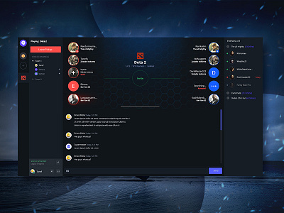 Clansmate play room dashboard dota game gaming interface sound ui video games