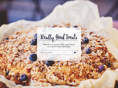 Daily UI 026 :: Subscribe :: Good Treats daily ui food recipe subscribe ui