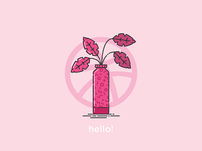 My Dribbble Debut! debut dribbble hello illustration plants thanks