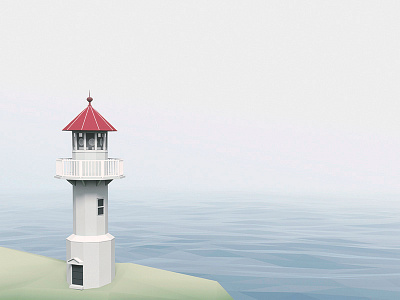 Lighthouse – Model 34/366 3d 3d illustration cg cgi illustration landscape lighthouse low poly modeling ocean rendering