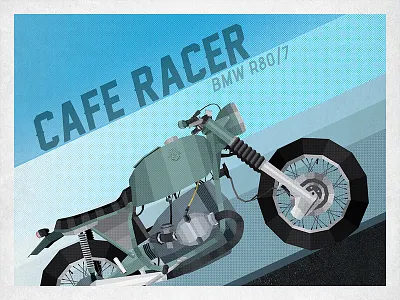 BMW Cafe Racer bike bmw cafe moto motorbike motorcycle poly racer vector