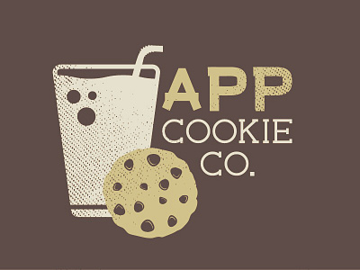 App Cookie Co Illustration appalachian appalachian state cookie distressed illustration milk tee shirt typography