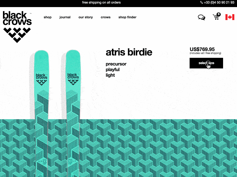 Black Crows Checkout Overlay agile checkout crows e commerce redesign ski