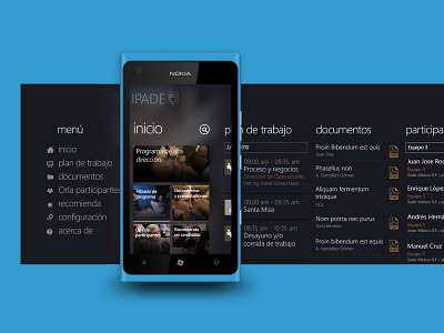 University Windows Phone App app dark design panoramic scroll ui university ux windows windows phone wp