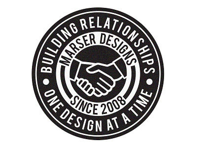 Building Relationships badge handshake marser designs vector