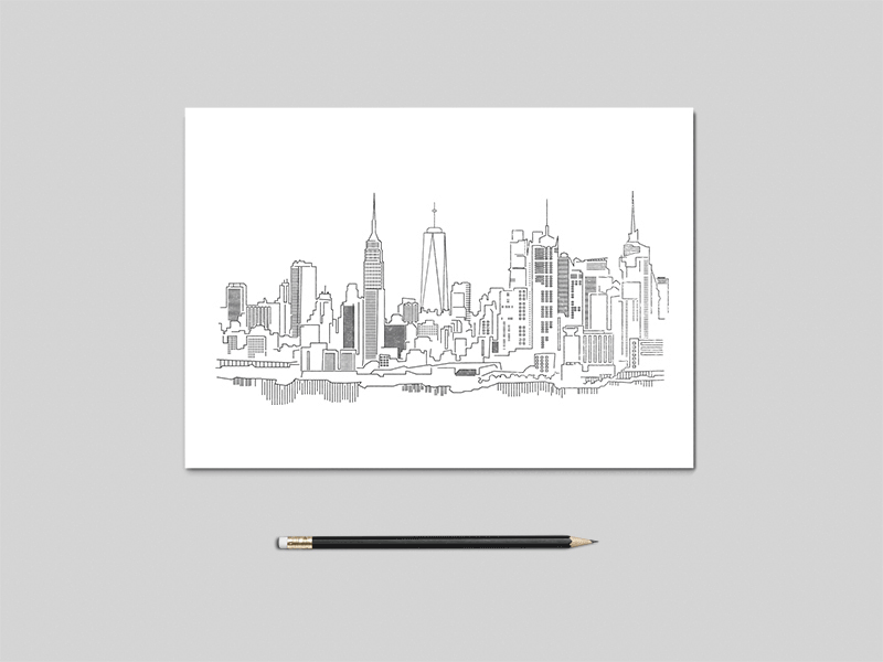 Once a New Yorker, Always a New Yorker city cityscape contest design drawing illustration line new york new york city skyline state t shirt