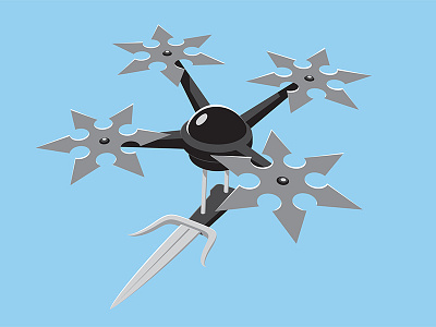 Modern Ninjas drone glenn jones glennz illustration illustrator ninja t shirt vector