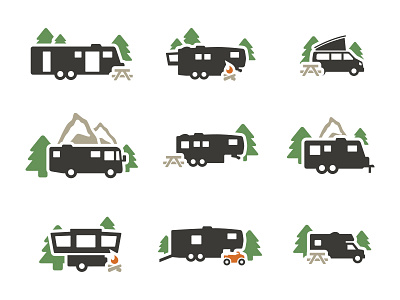 RV Icons camping forest icons nature rv travel