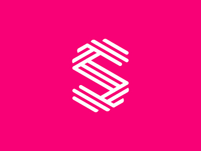 "S" Icon clothing fold icon illustration line logo monogram pink s shoes