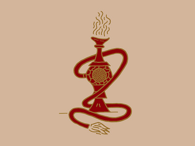 Shisha With A Wild Pipe design graphic design handmade hookah illustration lion red shisha