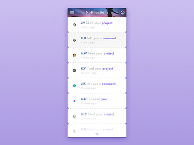 Notifications clean dailyui elegant notifications sketch ui