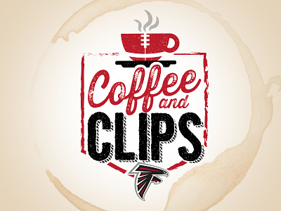 Coffee and Clips atlanta coffee falcons football logo