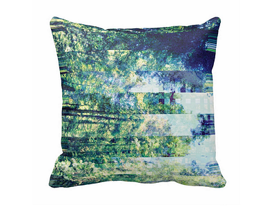 Softscape 1 corrupt distort furniture glitch nature pillow pixelate sky sofa trees woods