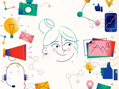 advertising ads advertising agency brainstorm camera envelope girl ideas like phone photos woman