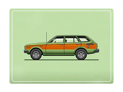 Toyota Corolla Deluxe Station Wagon car green illustration illustrator stationwagon vector