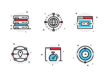 Hosting Icons budi icon cdn dns hosting icon icon set illustration server tech web server