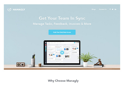 Managly Website Design clean design feedback product prototyping simple ui ux website