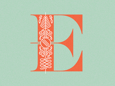 Easter Drop Cap block cap didot drop e easter flourish line monoline palm serif swirl