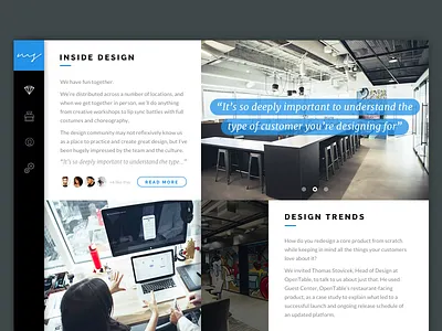 Section screen blog clean interface ipad minimal ui ux