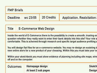 Brief Design brief design layout orange print type typography