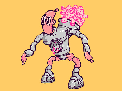 Alien Sausage Man adobe animate alien character illustration man meat sausage