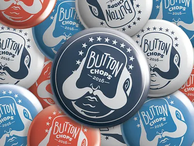 Button Chops beard buttons design facial hair illustration mutton chops