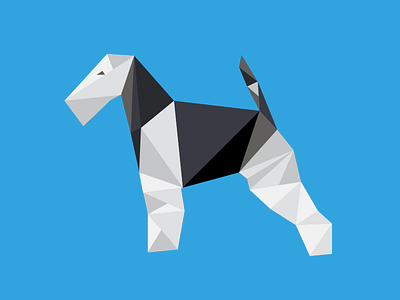 Polygon Welsh Terrier dog icon logo polygon welsh terrier