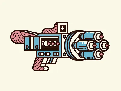 PENCIL LAUNCHER gun illustration rifle simple vector weapon