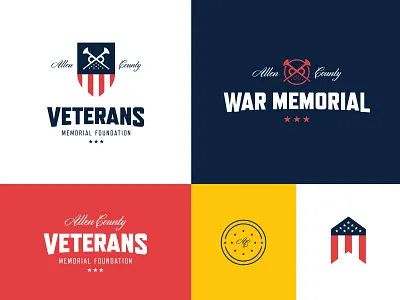 Veterans Branding III america badge branding bugle crest flag identity logo stars stripes type veterans