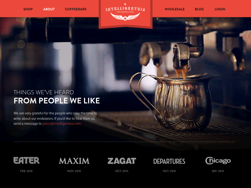 Daily UI - 051 - Press cinemagraph coffee dailyui intelligentsia modal press ui