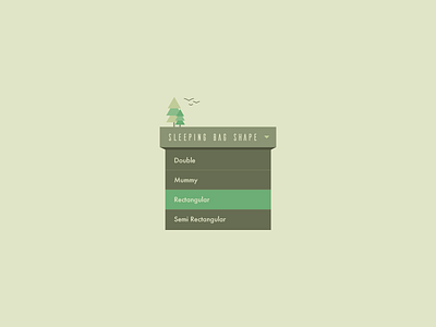 Daily UI 027 :: Dropdown :: Sleeping Bag daily ui dropdown outdoors sleeping bag ui wilderness