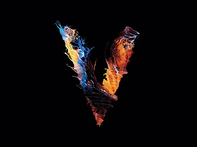 Abstract Paint Series - V - abc abstract alphabet bright colorful letter lettering neon paint v