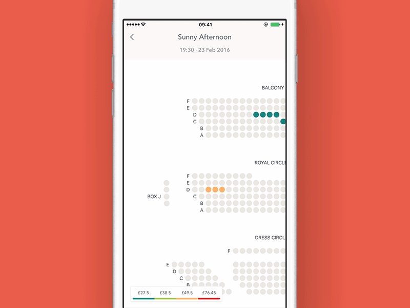 Warming Up Your Seats app iphone seats theatre ui yplan