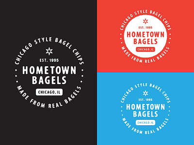 Hometown Bagels badge bagels chicago circle illustration logo mark