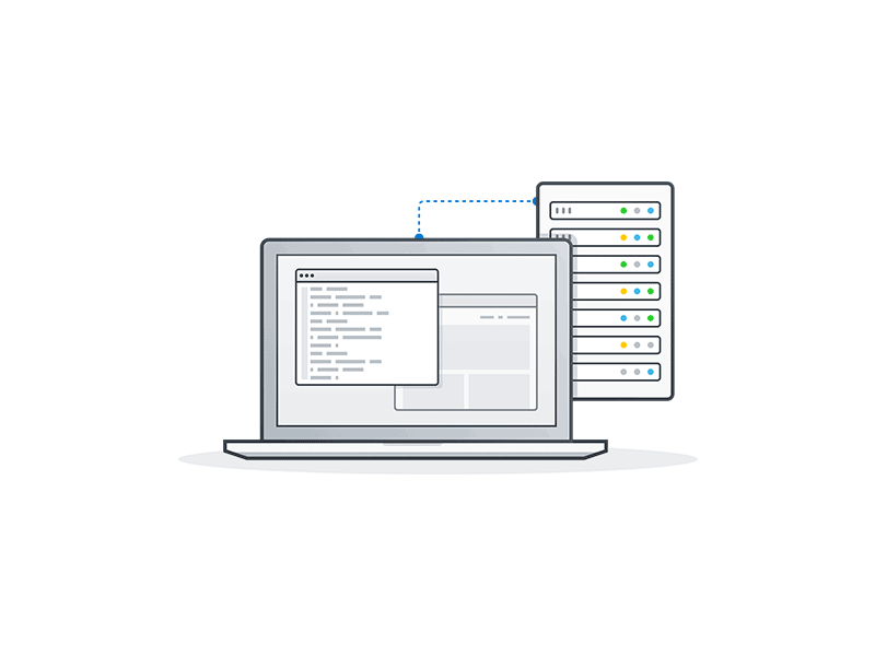 Illustrations for Syncano (WIP) bb8 browser design illustrations macbook outlined server sockets syncano vector