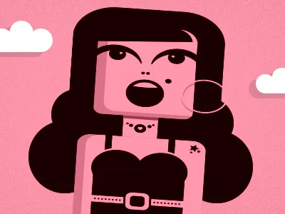 Woman contrast illustration pink woman