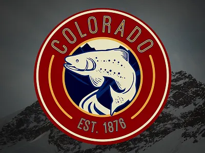 Colorado Logo co colorado fish fishing logo mountains trout