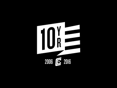 Cruz Combat 10 Year Seal anniversary black and white emblem flag icon minimal seal simple