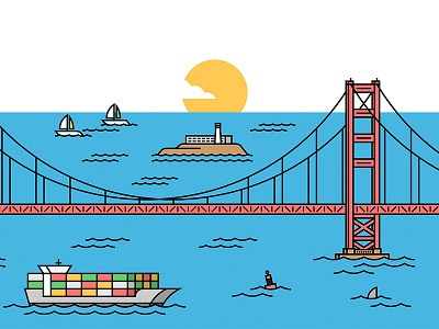 San Francisco WIP bridge golden gate illustration san francisco