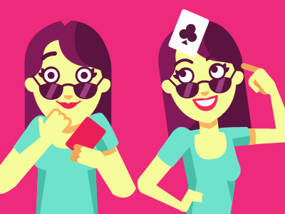 card game character 2 card character deck flat vector