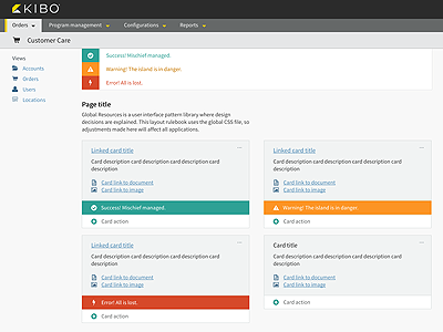 Kibo Feedback alert application fail feedback kibo message shopatron success ui ux warn web app