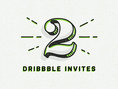 2 Dribs! 2 dribbble halftone illustration invite letter letterpress monoweight texture